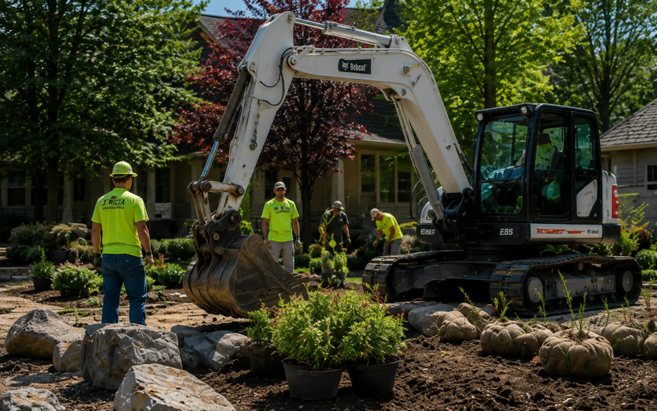 Landscaping field service management software card showing crews, recurring routes, and seasonal service delivery
