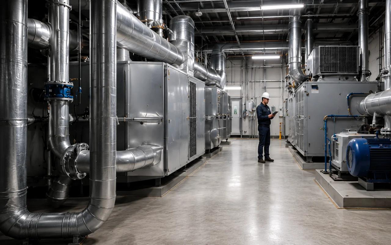 HVAC field service management software card showing technician scheduling and recurring maintenance workflows