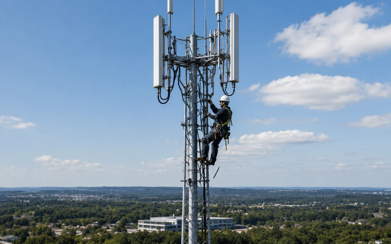 Telecom field service workforce management software card showing field teams, job assignments, and operational reporting